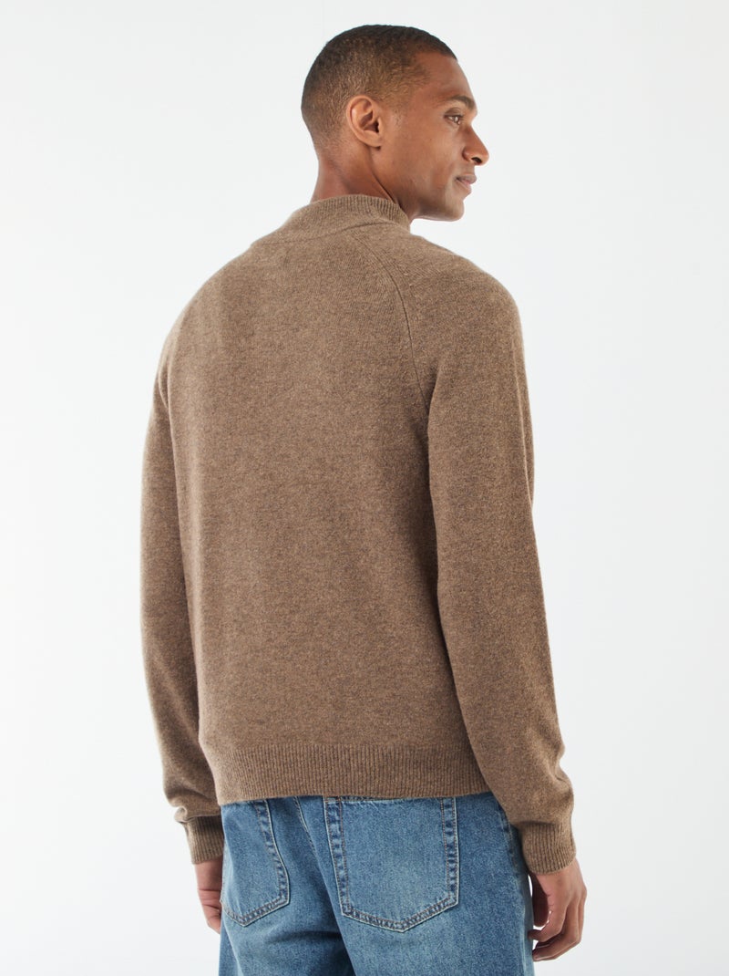 Pull à col camionneur Beige - Kiabi