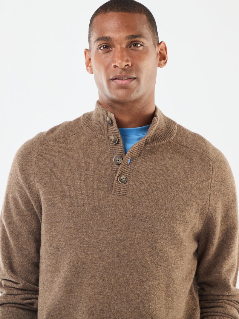 Pull à col camionneur Beige - Kiabi