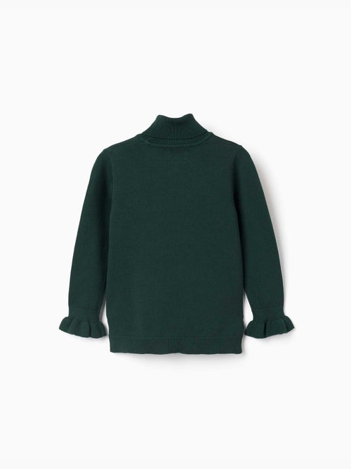 Pull à col montant avec poignets à volants - Kiabi