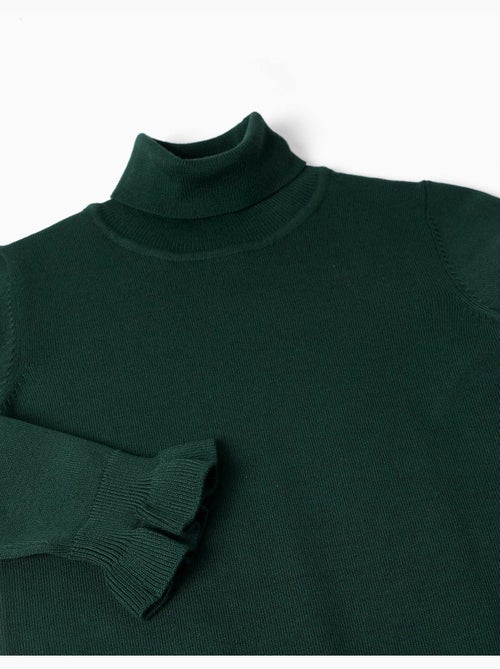 Pull à col montant avec poignets à volants - Kiabi