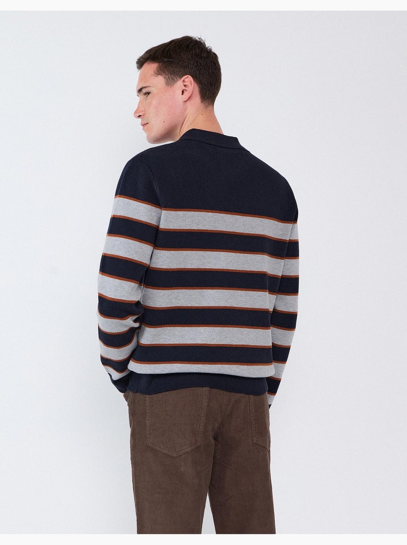 Pull à col polo, mo fashion Bleu - Kiabi