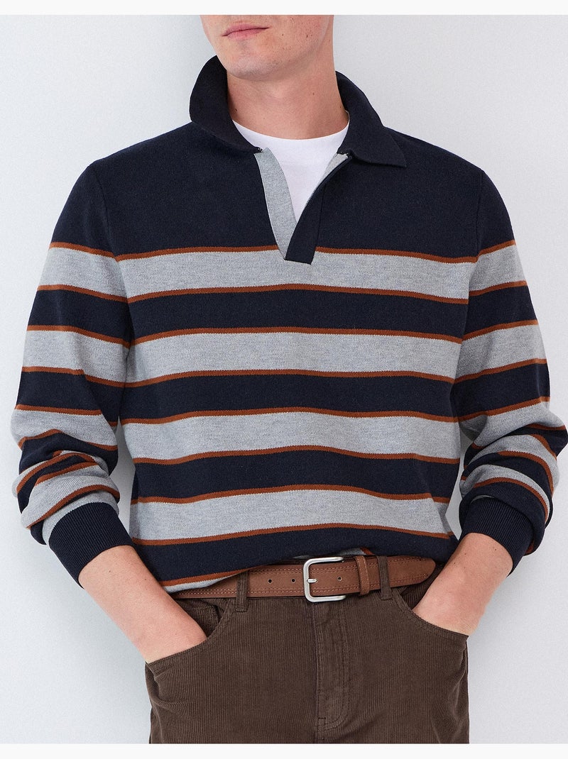 Pull à col polo, mo fashion Bleu - Kiabi