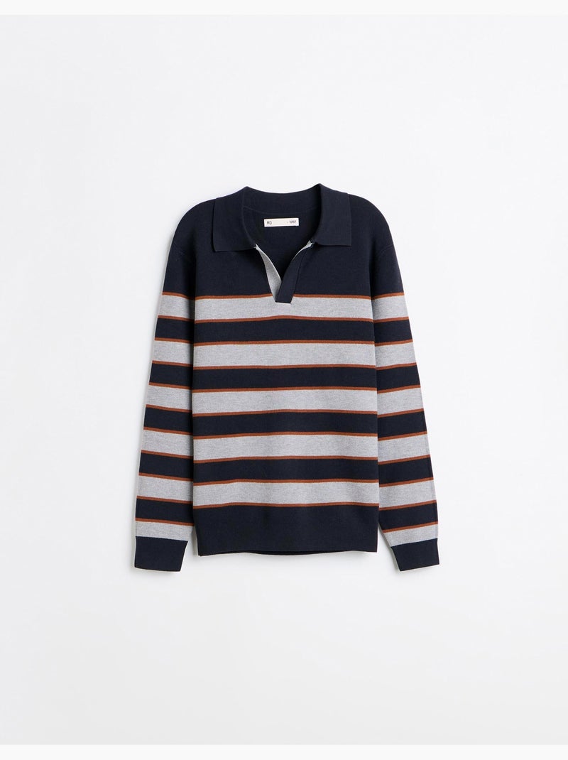 Pull à col polo, mo fashion Bleu - Kiabi