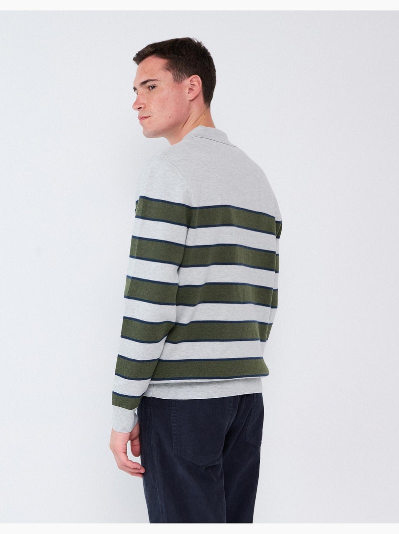 Pull à col polo, mo fashion Gris - Kiabi