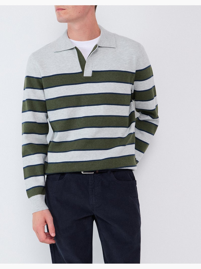 Pull à col polo, mo fashion Gris - Kiabi