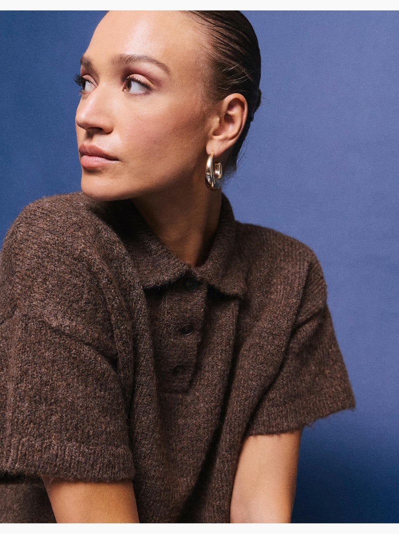 Pull à col polo, mo fashion Marron - Kiabi