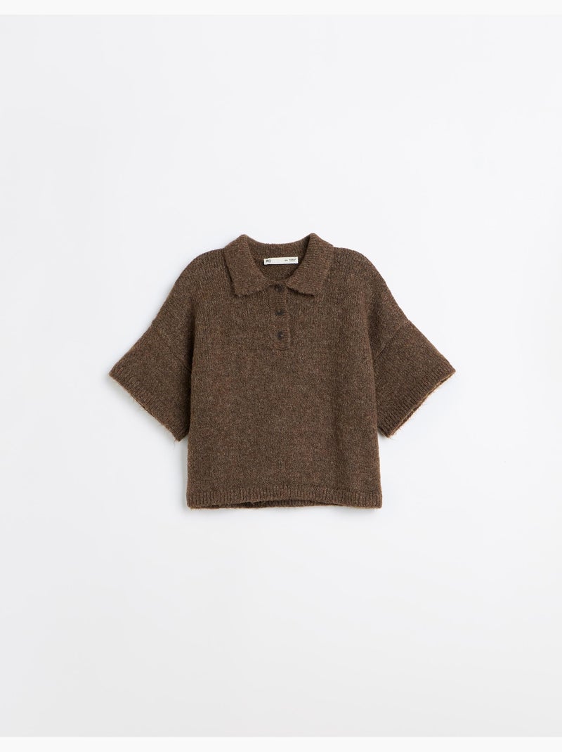 Pull à col polo, mo fashion Marron - Kiabi