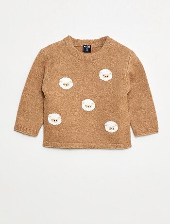 Pull à col rond avec broderies