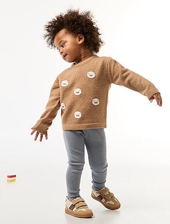 Pull à col rond avec broderies