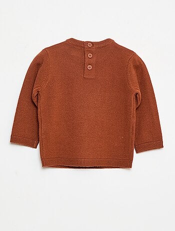 Pull à col rond avec 'cerf' imprimé