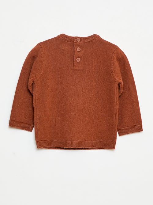 Pull à col rond avec 'cerf' imprimé - Kiabi