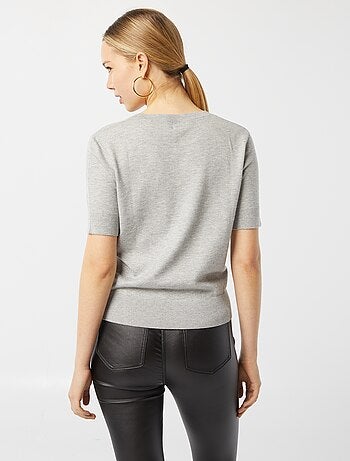 Pull à col rond avec manches courtes