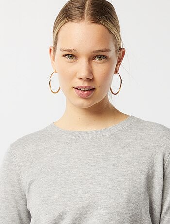 Pull à col rond avec manches courtes