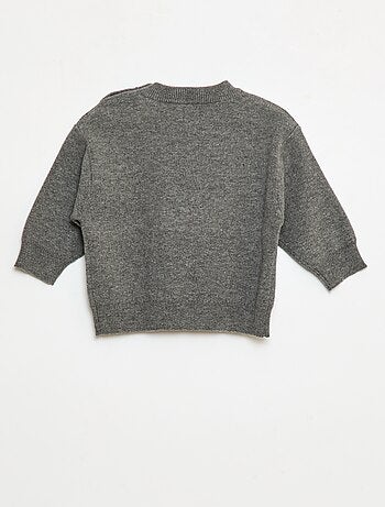 Pull à col rond en maille avec broderies