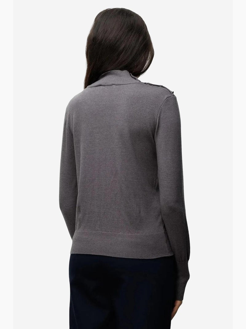 Pull à col roulé en maille d'épaisseur moyenne mixray Gris foncé - Kiabi