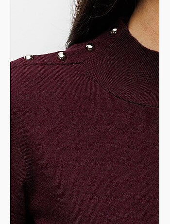 Pull à col roulé en maille d'épaisseur moyenne mixray