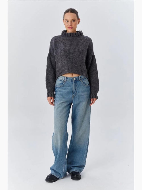 Pull à col roulé mi-long coupe décontractée mixray - Kiabi
