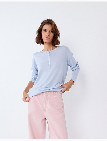 Pull à décolleté henley, mo fashion