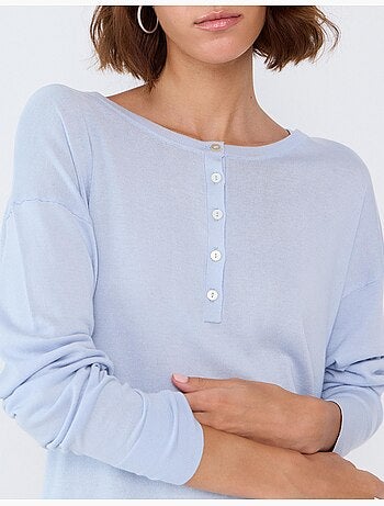 Pull à décolleté henley, mo fashion
