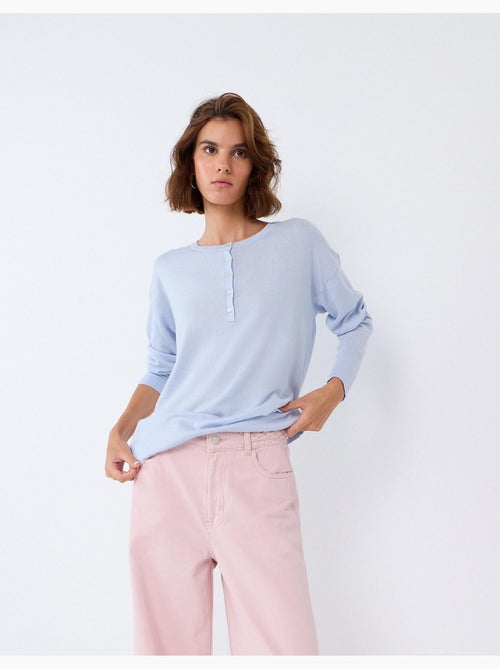 Pull à décolleté henley, mo fashion - Kiabi