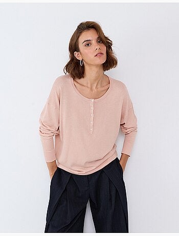 Pull à décolleté henley, mo fashion