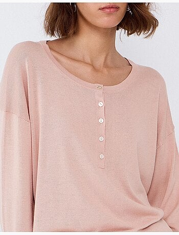 Pull à décolleté henley, mo fashion