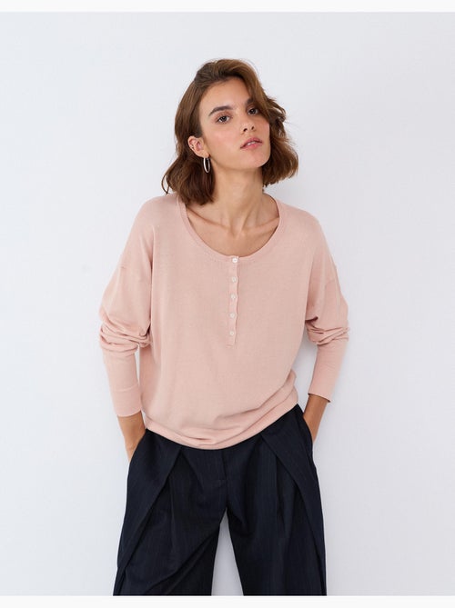 Pull à décolleté henley, mo fashion - Kiabi