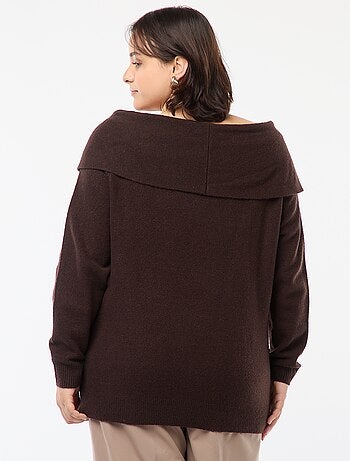 Pull à encolure bardot avec détail poitrine