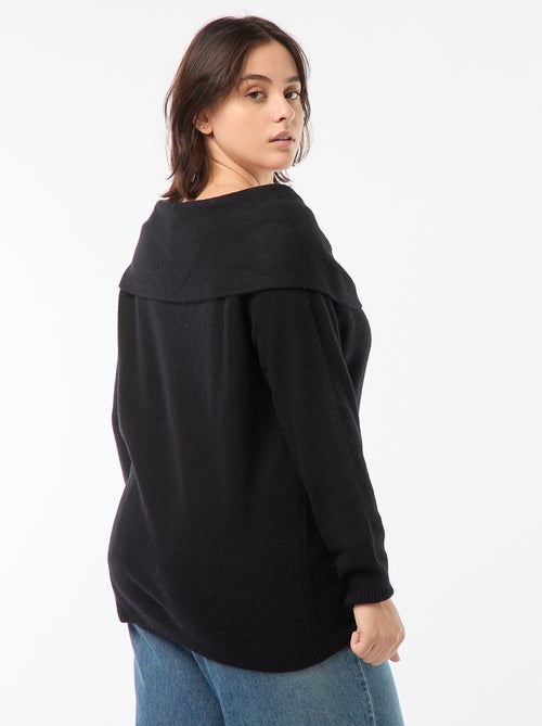 Pull à encolure bardot avec détail poitrine - Kiabi