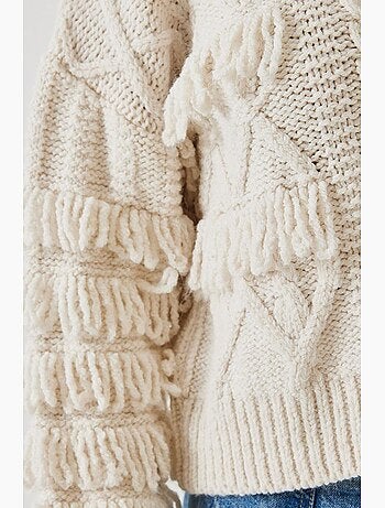 Pull à franges en maille torsadée lucci