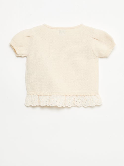 Pull à manches courtes avec nœuds fantaisies - Kiabi