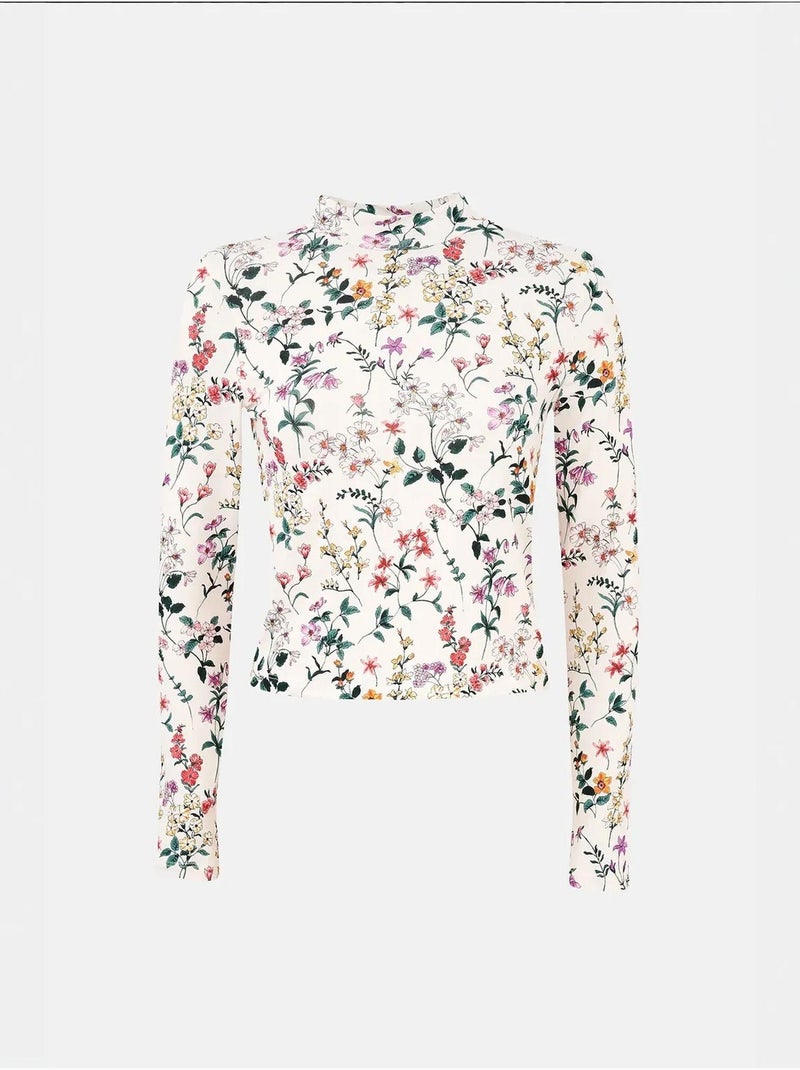 Pull à manches longues à imprimé floral hiccup Multicolore - Kiabi
