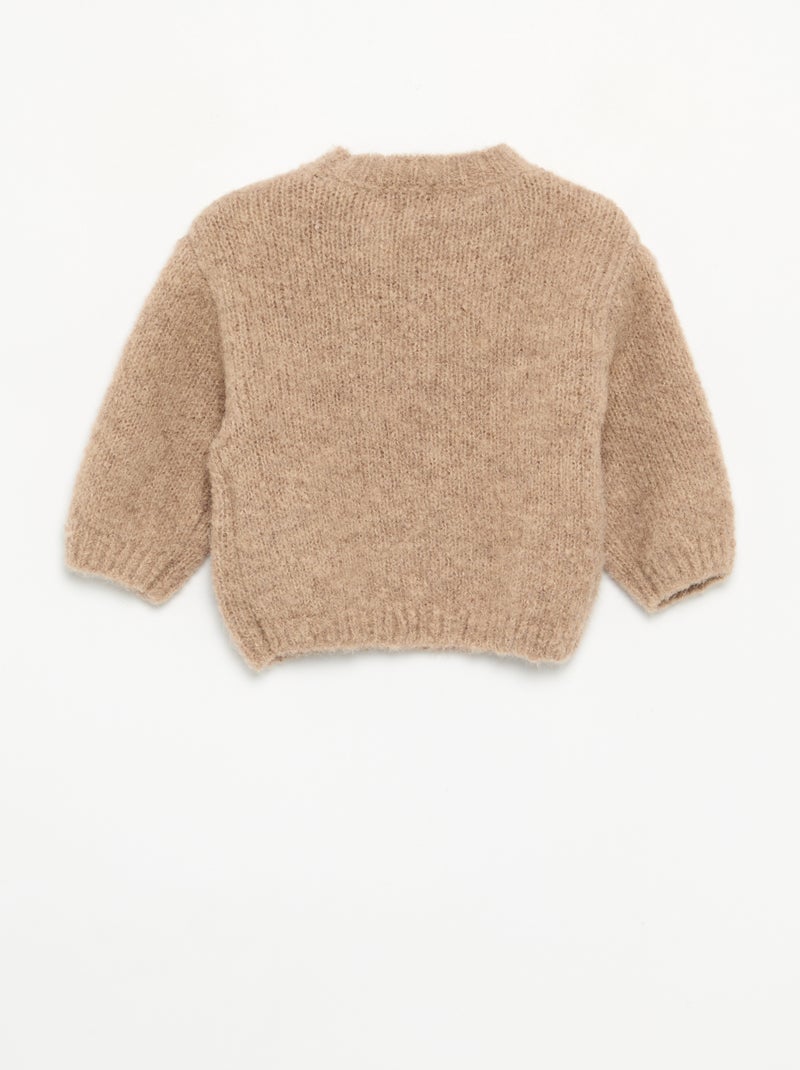 Pull  à manches longues Beige - Kiabi