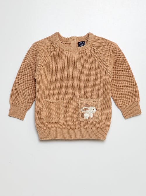 Pull à manches longues en maille tricot - Kiabi