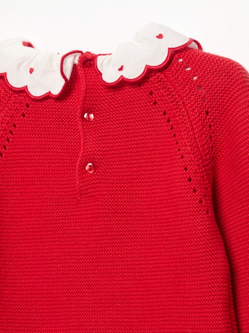 Pull à manches longues et col fantaisie - Kiabi