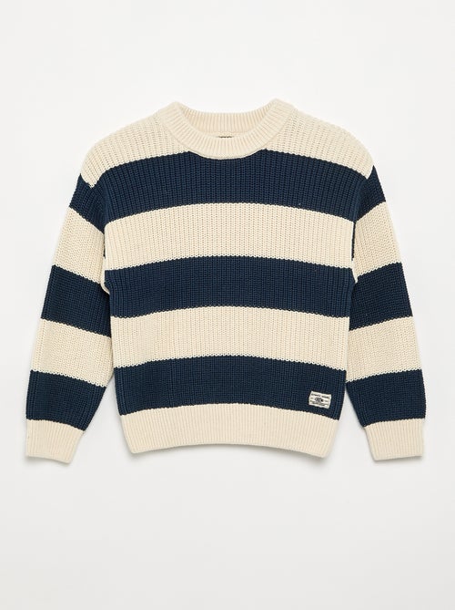 Pull à manches longues et rayures - Kiabi