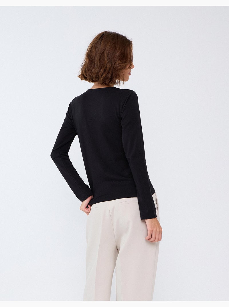 Pull à manches longues, mo fashion Noir - Kiabi