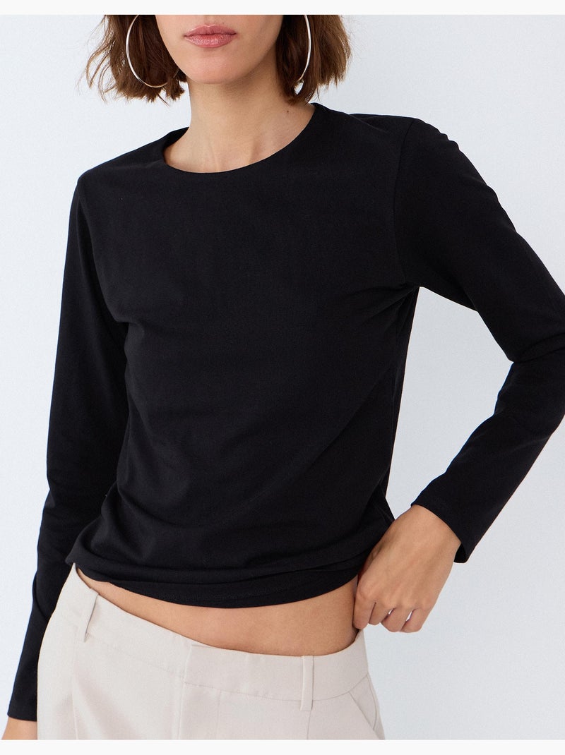 Pull à manches longues, mo fashion Noir - Kiabi