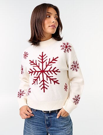 Pull à motif en maille grosse jauge