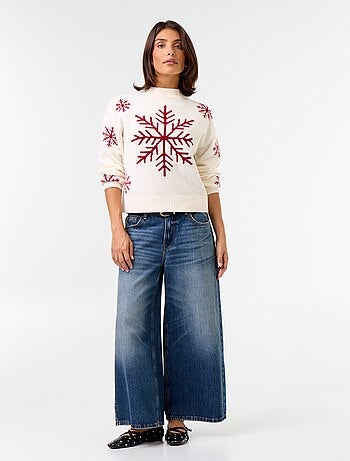 Pull à motif en maille grosse jauge