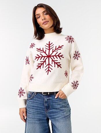 Pull à motif en maille grosse jauge