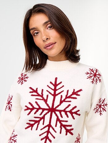 Pull à motif en maille grosse jauge