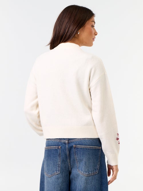 Pull à motif en maille grosse jauge - Kiabi