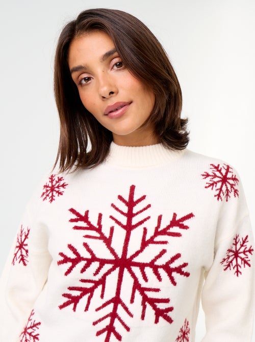 Pull à motif en maille grosse jauge - Kiabi