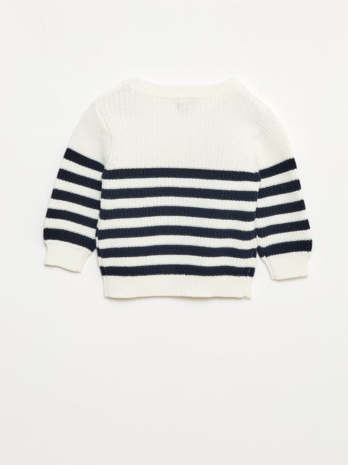 Pull à rayures en coton - Kiabi