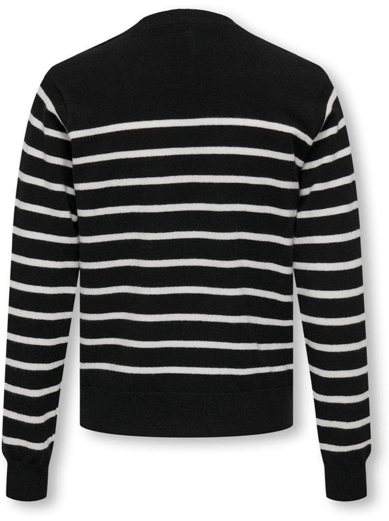 Pull à Rayures Fille Kids ONLY Noir - Kiabi