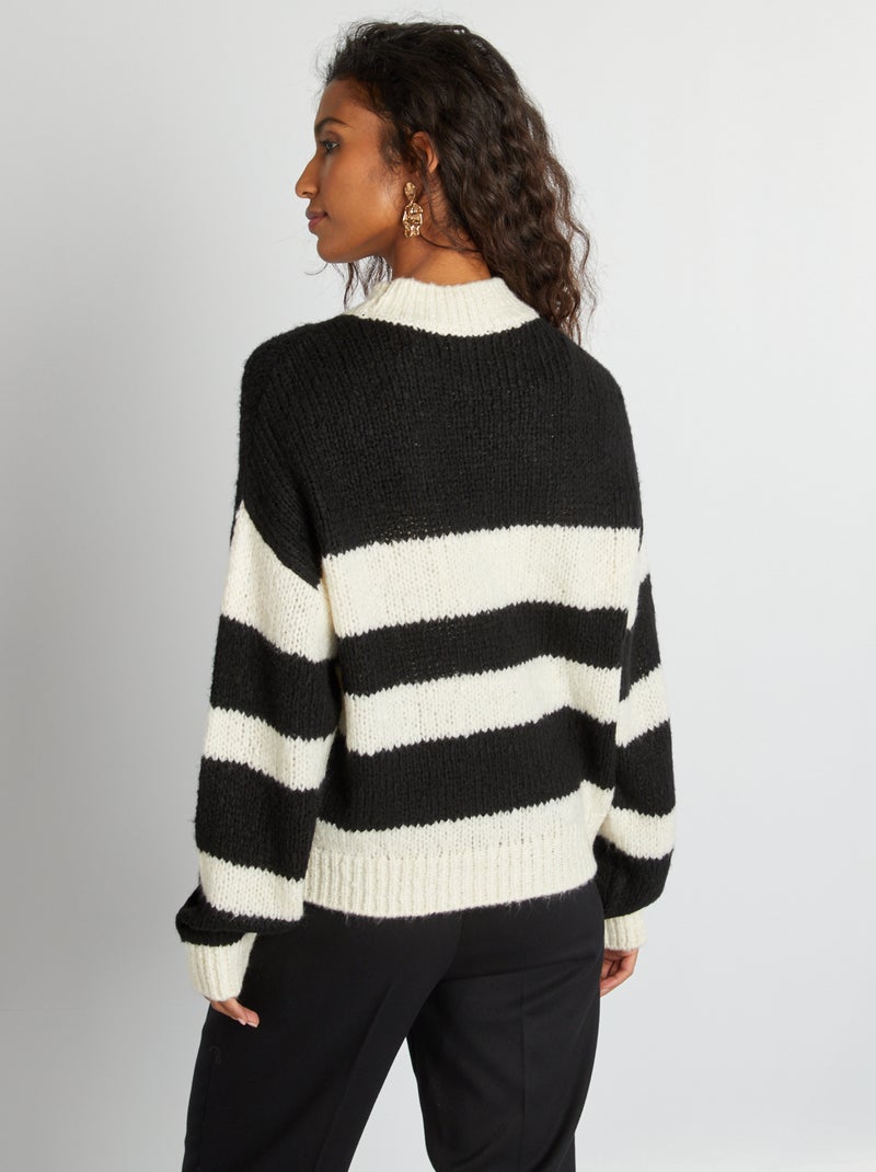 Pull à rayures 'JDY' Noir/blanc - Kiabi