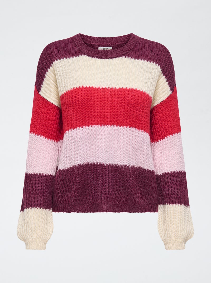 Pull à rayures 'JDY' Rouge - Kiabi