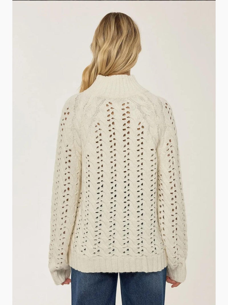 Pull ajouré coupe régulière hiccup Blanc - Kiabi