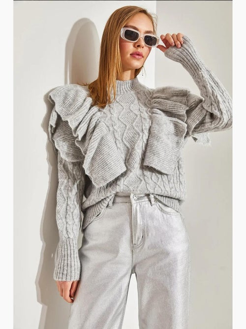 Pull ajouré en maille torsadée lucci - Kiabi